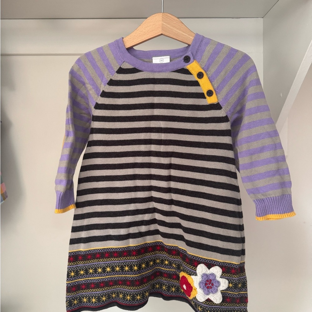 Hanna Andersson Purple and Black Striped Dress
